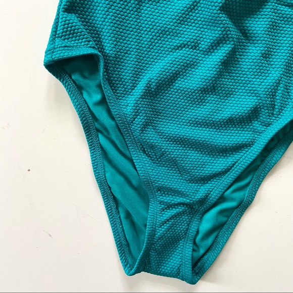 Shade & Shore Swim Shade Shore Turquoise Blue Cut Out Cap Sleeve